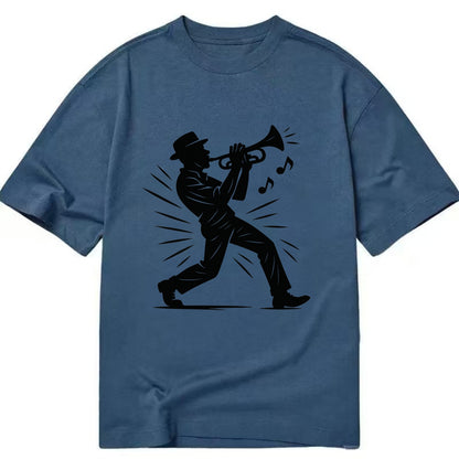New Orleans jazz musician street corner - Classic T-shirt - Twilight Navy(Blue)