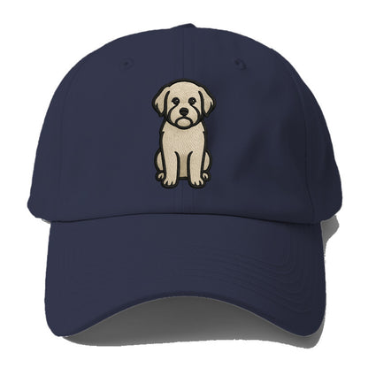 Havanese - Cream colored sitting pose - Baseball Cap For Big Heads - Twilight Navy(Blue)