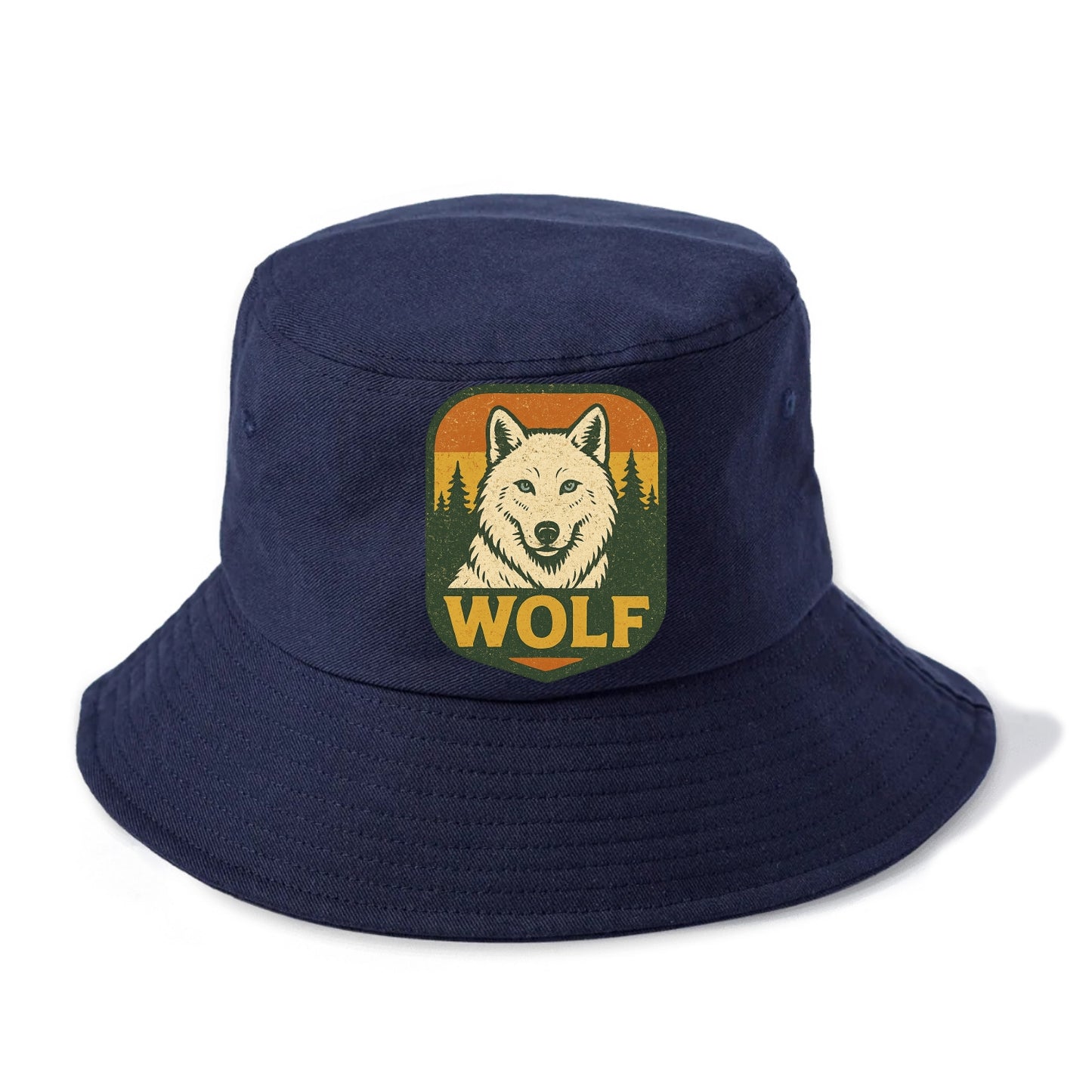 Arctic White Wolf  - Bucket Hat - Twilight Navy(Blue)