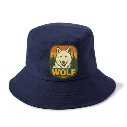 Arctic White Wolf  - Bucket Hat - Twilight Navy(Blue)