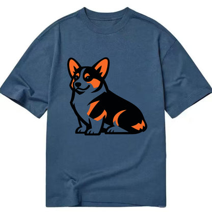 Tricolor Corgi Charm - Classic T-shirt - Twilight Navy(Blue)