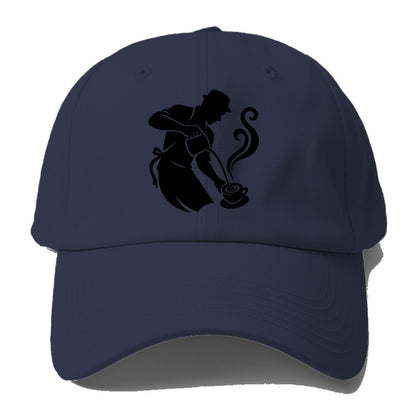 Barista creating latte art - Baseball Cap For Big Heads - Twilight Navy(Blue)