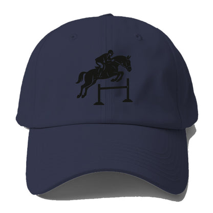 Equestrian jumping over obstacle - Baseball Cap - Twilight Navy(Blue)