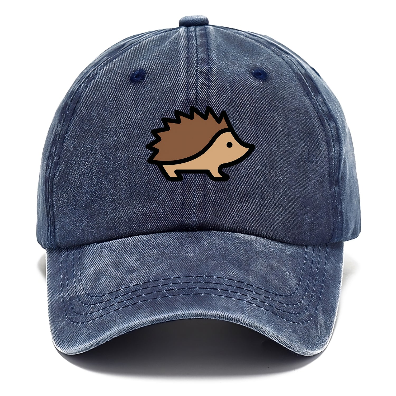 Hedgehog - Brown spiky back flat side profile - Classic Cap - Twilight Navy(Blue)