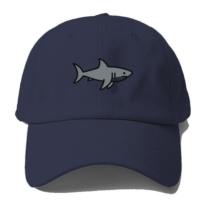 Great White Shark - Gray predator flat side profile - Baseball Cap For Big Heads - Twilight Navy(Blue)