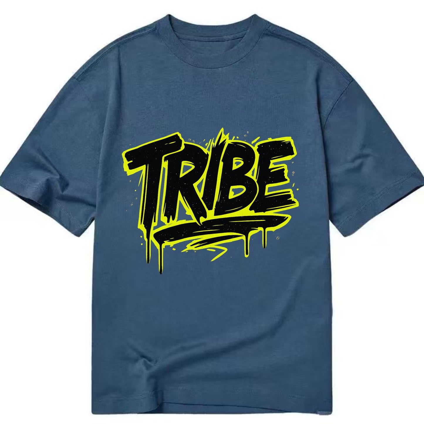 Bold typography design - "TRIBE" - your community, your group - Classic T-shirt - Twilight Navy(Blue)