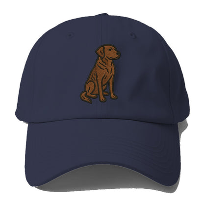 Chesapeake Bay Retriever - Brown wavy coat embroidered sitting pose - Baseball Cap For Big Heads - Twilight Navy(Blue)