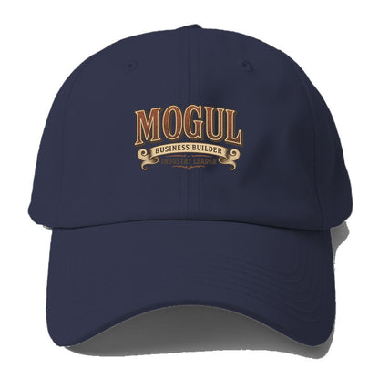 Bold typography design - "MOGUL" - business builder, industry leader - Baseball Cap - Twilight Navy(Blue)