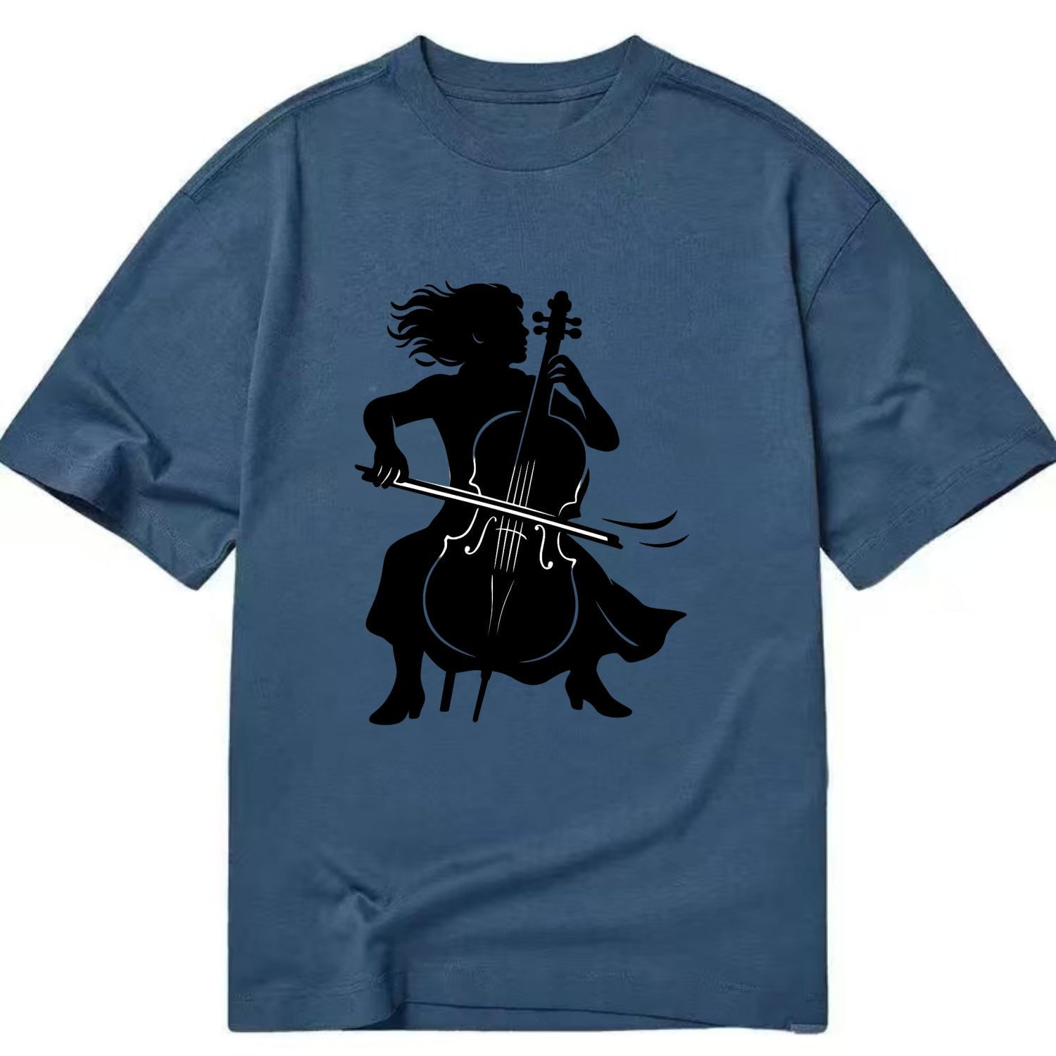 Cellist performing emotional solo - Classic T-shirt - Twilight Navy(Blue)