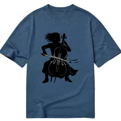Cellist performing emotional solo - Classic T-shirt - Twilight Navy(Blue)