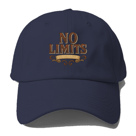 Bold typography design - "NO LIMITS" - boundless potential - Baseball Cap - Twilight Navy(Blue)