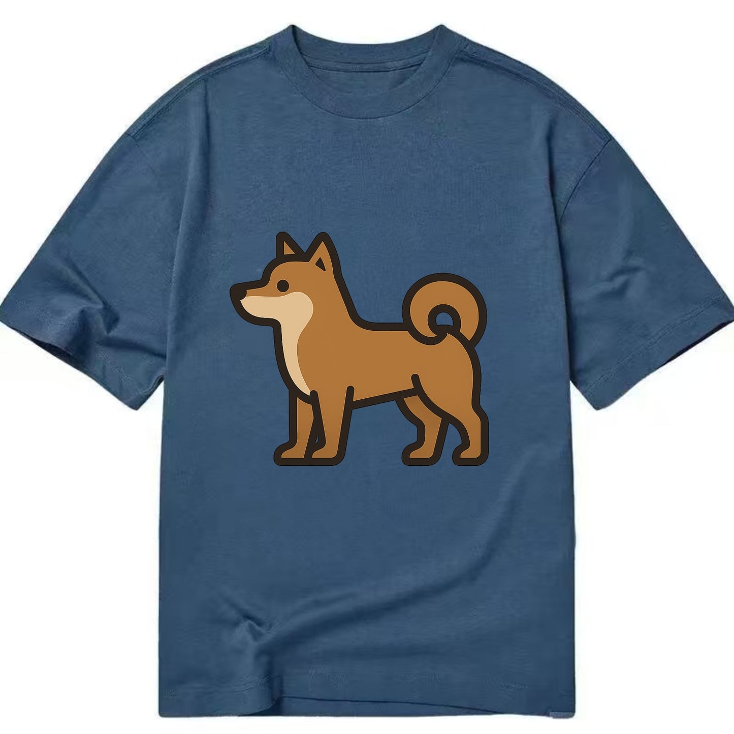 Shiba Inu - Red sesame flat side profile - Classic T-shirt - Twilight Navy(Blue)