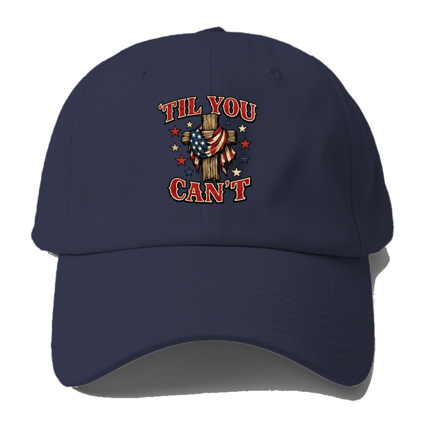 Til You Cant - Flag Cross - Baseball Cap - Twilight Navy(Blue)