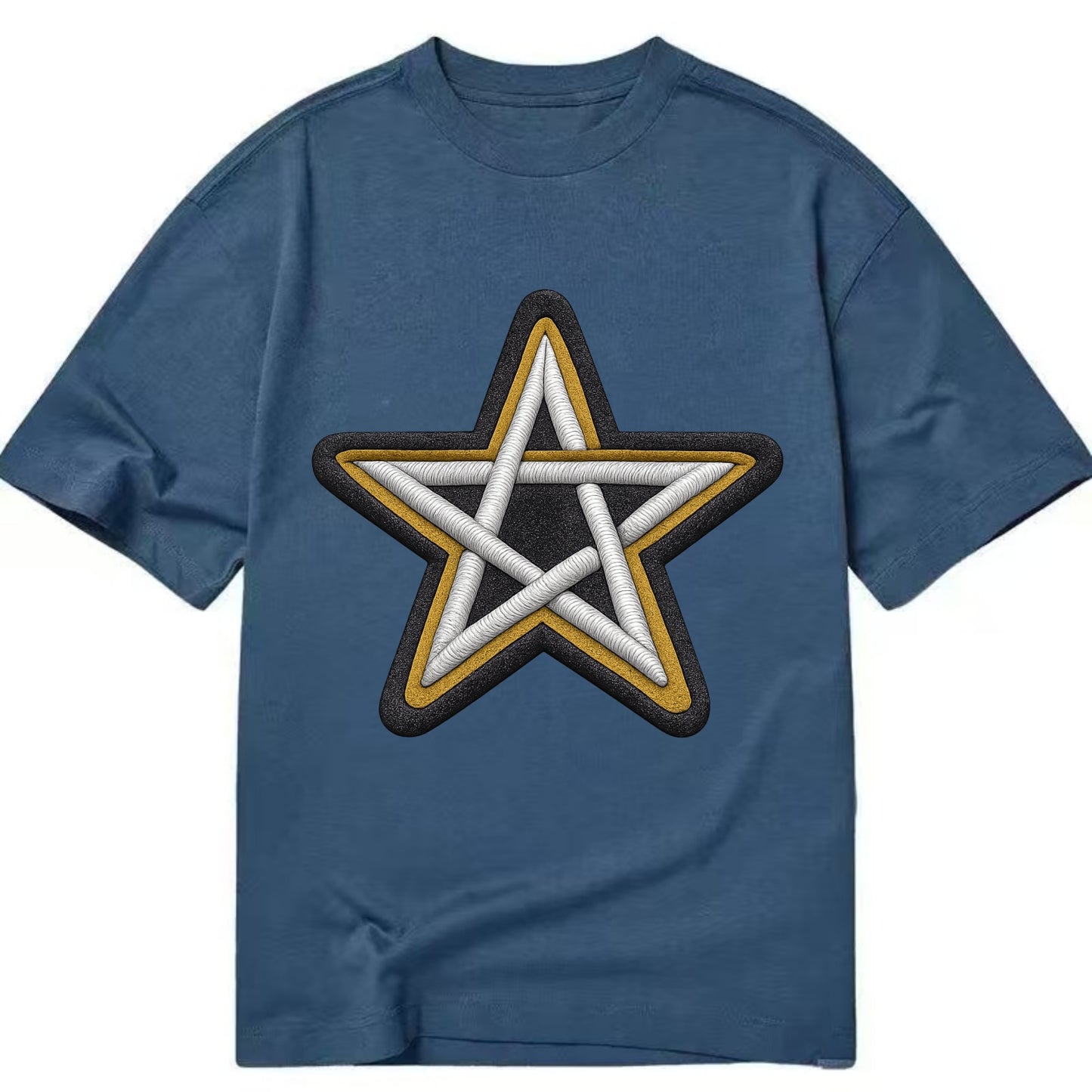 PENTAGRAM STAR - five point star in silver , protection - Classic T-shirt - Twilight Navy(Blue)