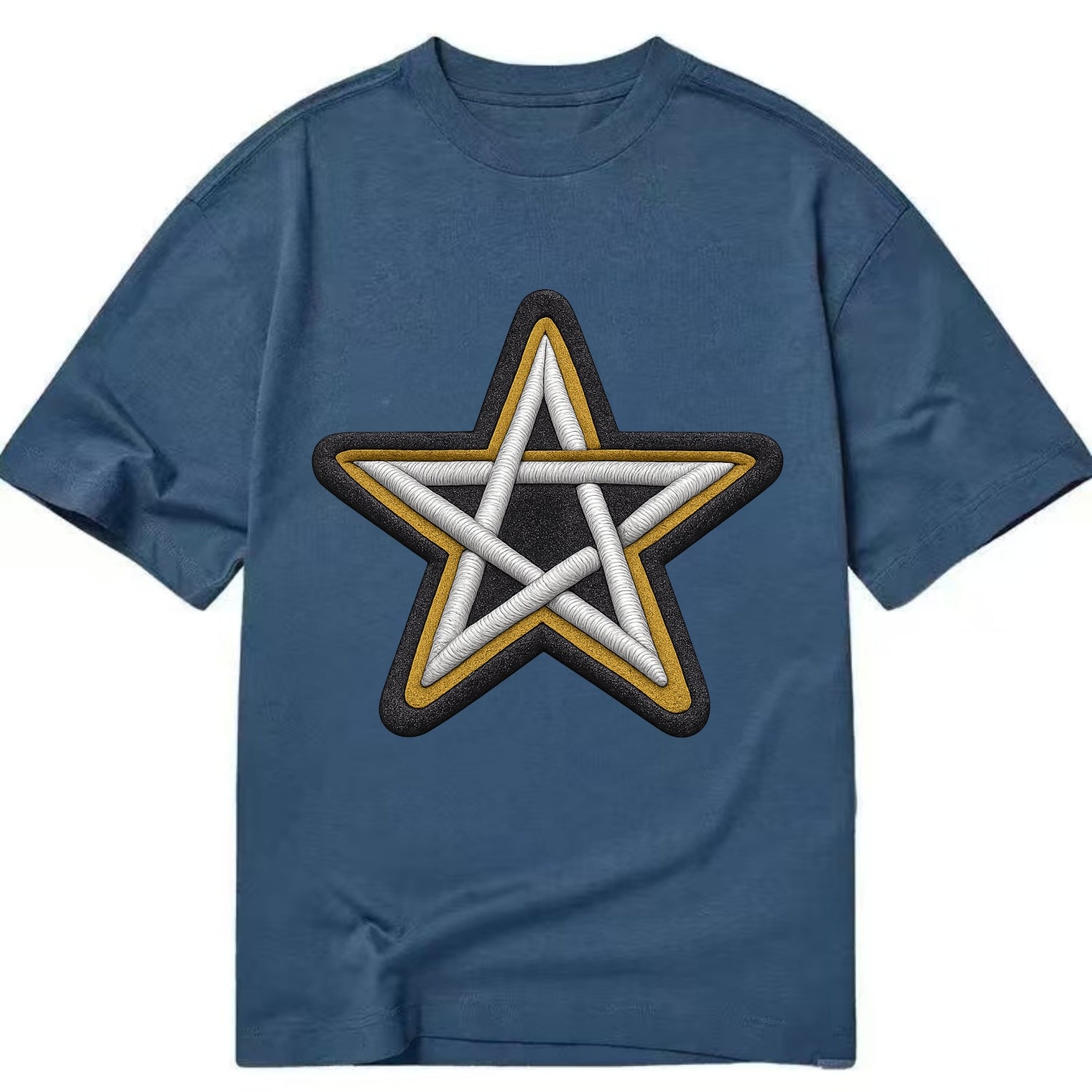PENTAGRAM STAR - five point star in silver , protection - Classic T-shirt - Twilight Navy(Blue)