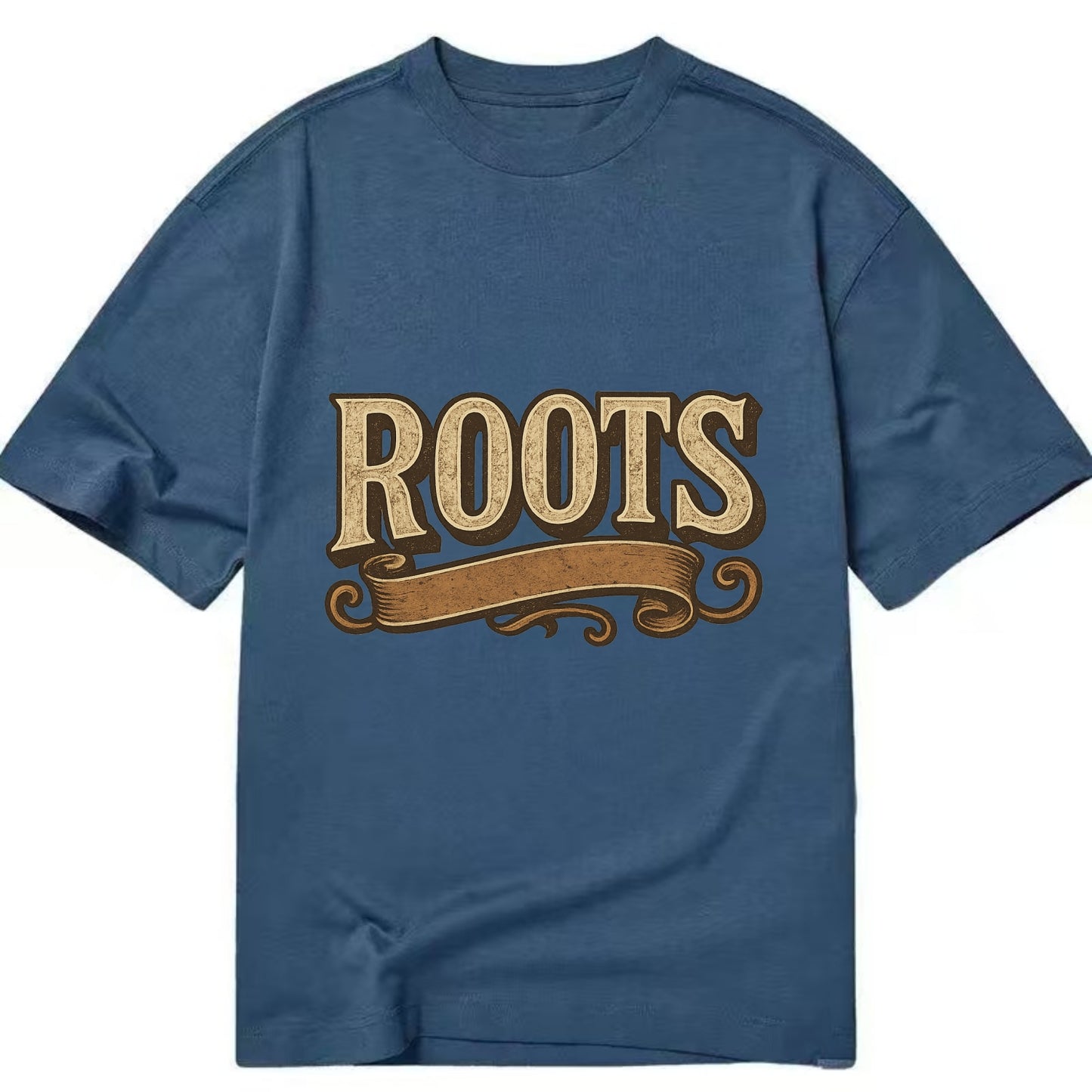 Bold typography design - "ROOTS" - where you come from, heritage - Classic T-shirt - Twilight Navy(Blue)