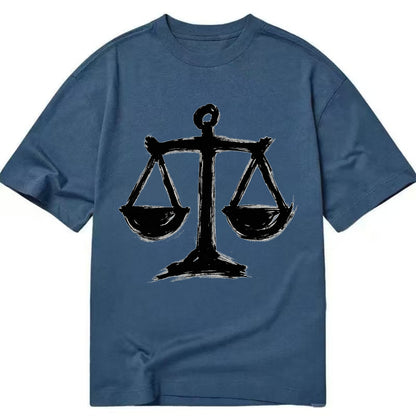 Scales of justice - equality and fairness bold ink style - Classic T-shirt - Twilight Navy(Blue)