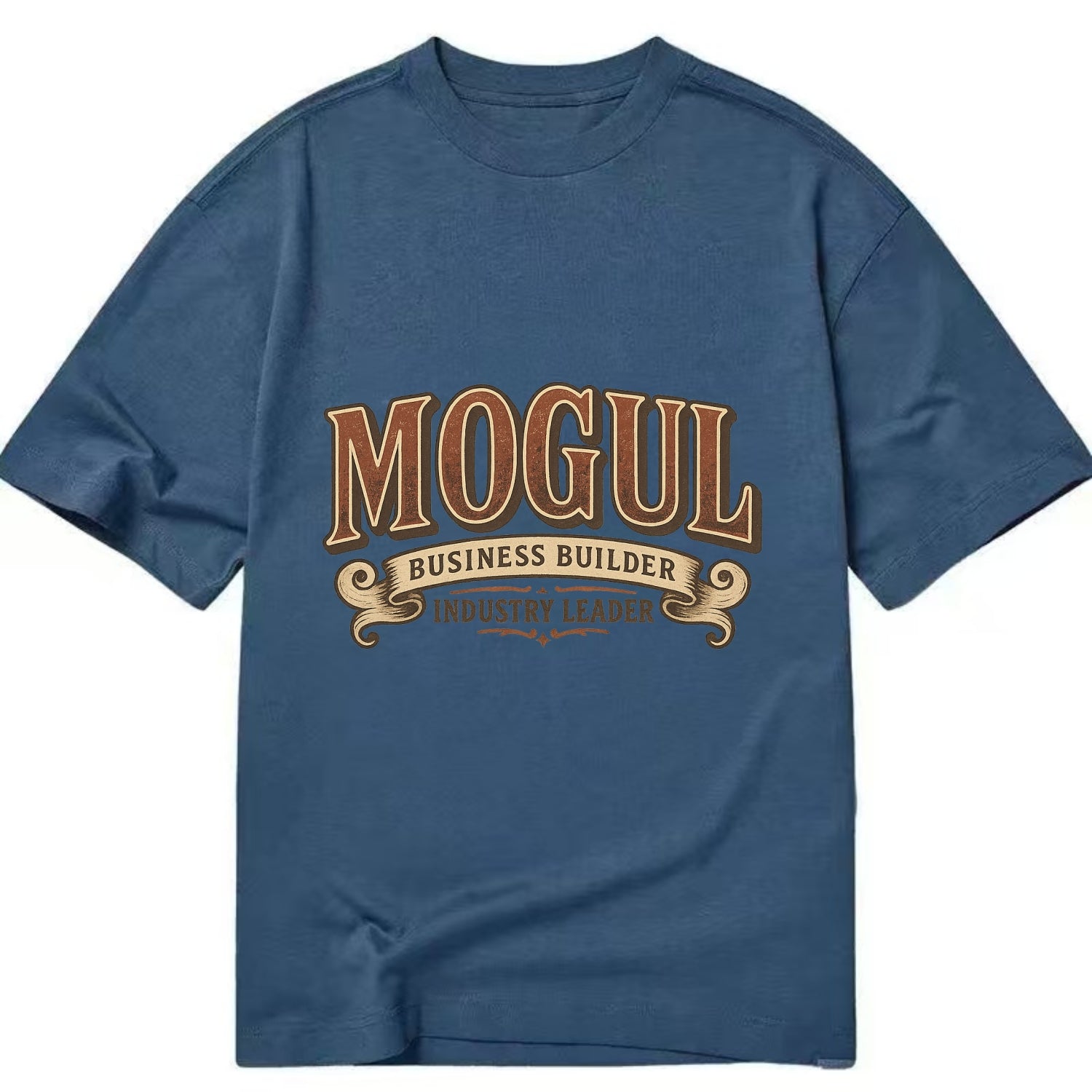Bold typography design - "MOGUL" - business builder, industry leader - Classic T-shirt - Twilight Navy(Blue)