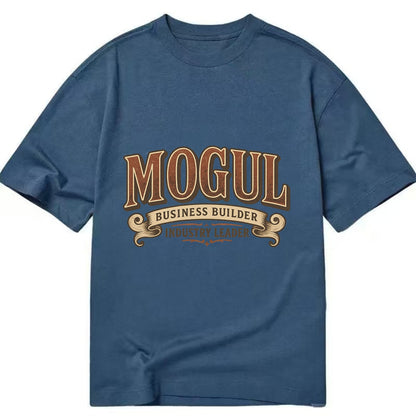 Bold typography design - "MOGUL" - business builder, industry leader - Classic T-shirt - Twilight Navy(Blue)