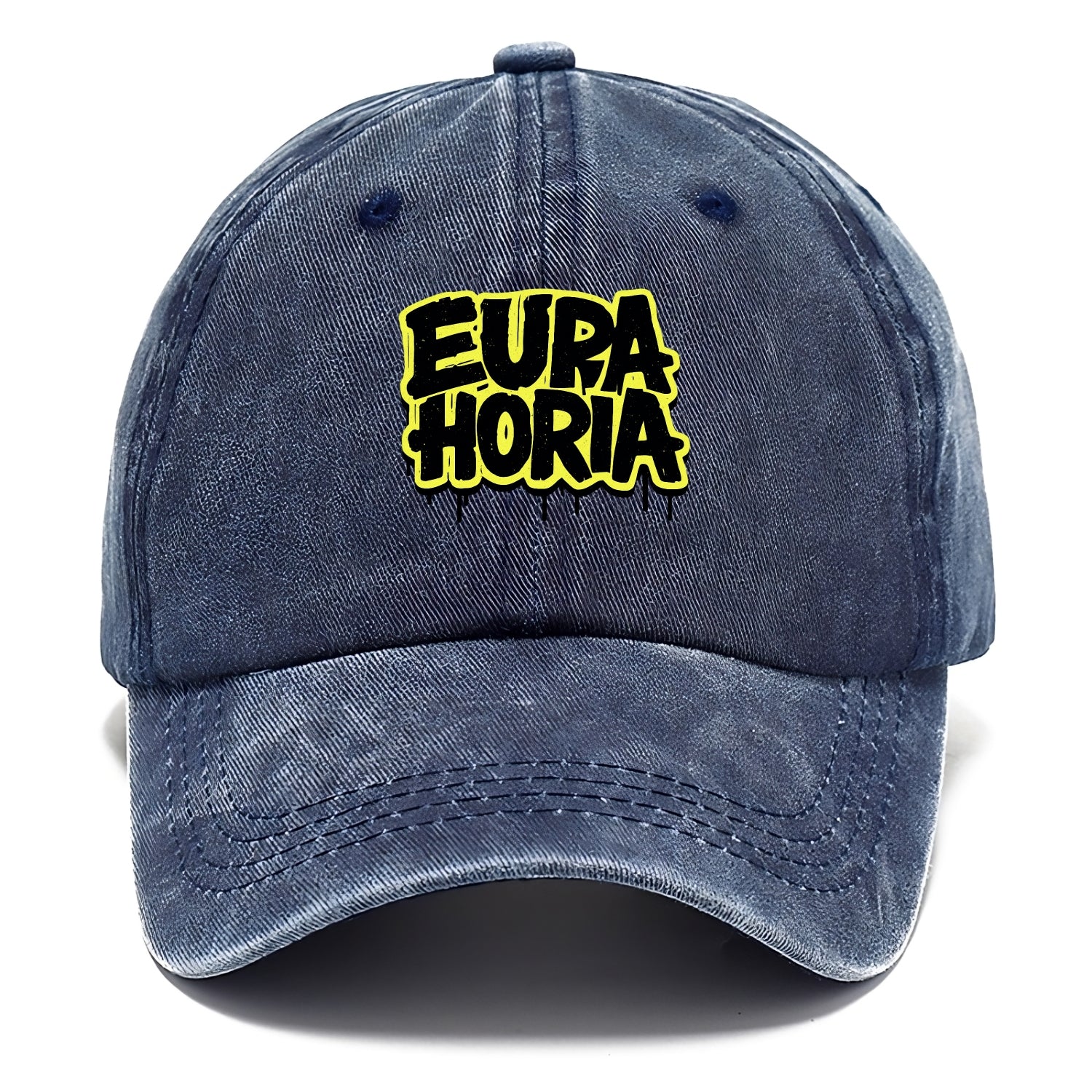 Bold typography design - "EUPHORIA" - intense happiness, ecstasy - Classic Cap - Twilight Navy(Blue)
