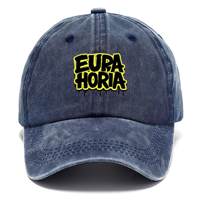 Bold typography design - "EUPHORIA" - intense happiness, ecstasy - Classic Cap - Twilight Navy(Blue)