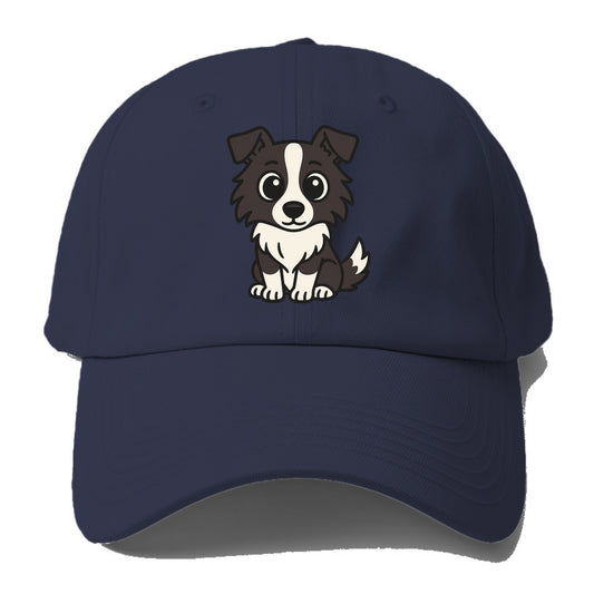 Border Collie - Intense stare sitting pose - Baseball Cap For Big Heads - Twilight Navy(Blue)