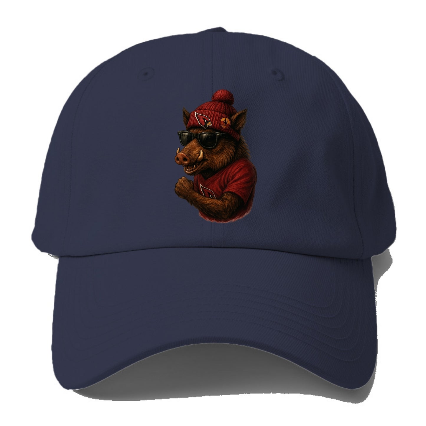 Arizona Javelina wearing Cardinals beanie with desert patch and - Baseball Cap For Big Heads - Twilight Navy(Blue)