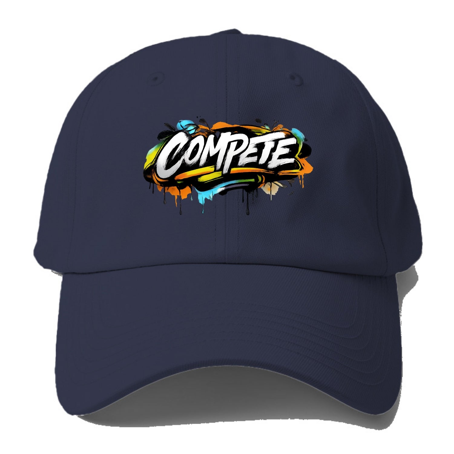 Bold typography design - "COMPETE" - competitive spirit, love the game - Baseball Cap - Twilight Navy(Blue)