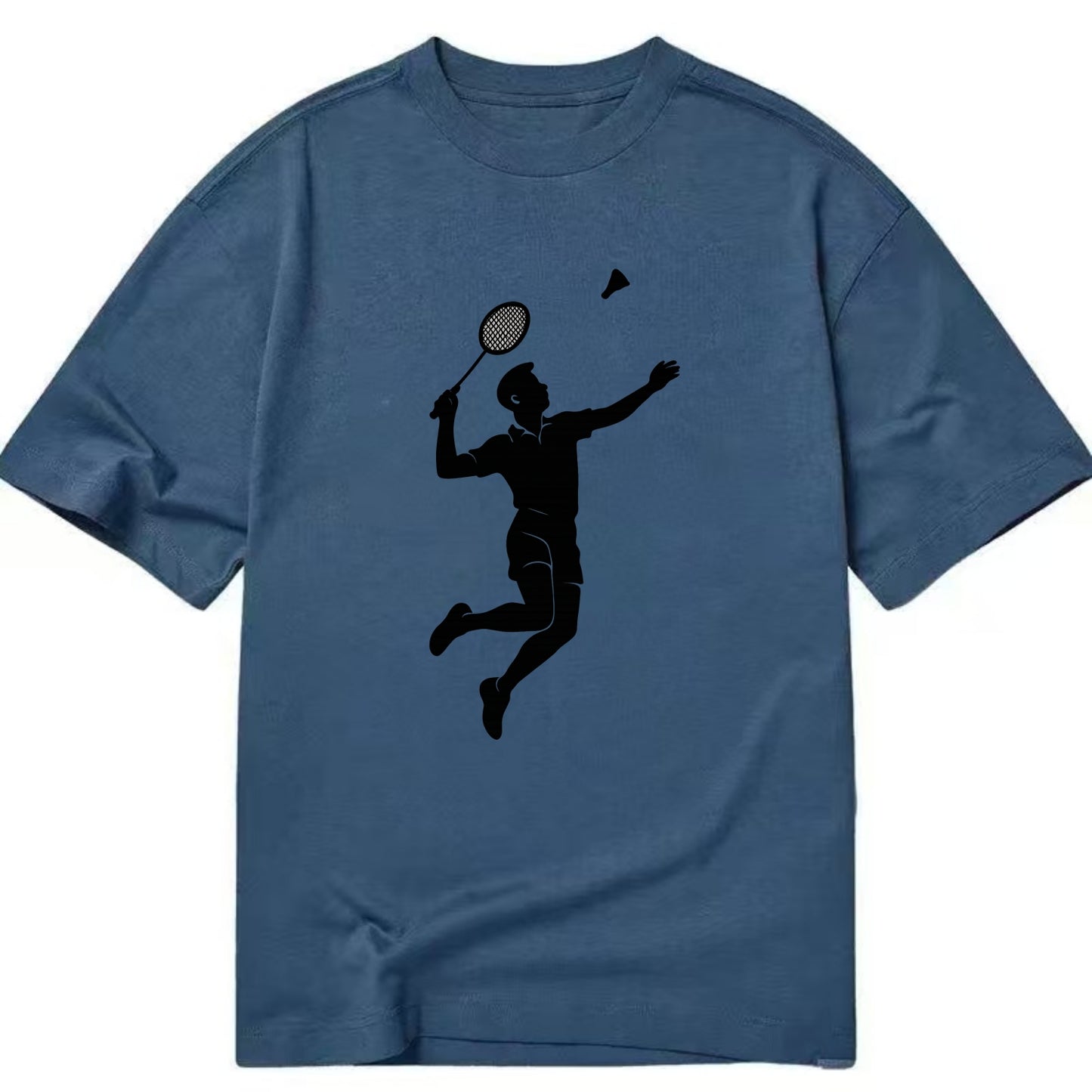 Badminton player jumping for a smash - Classic T-shirt - Twilight Navy(Blue)