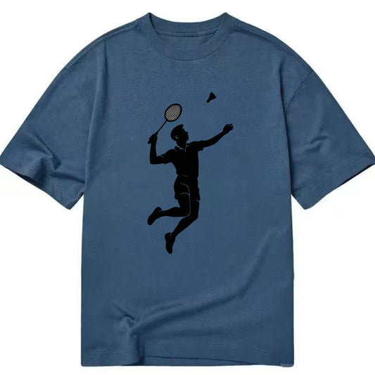 Badminton player jumping for a smash - Classic T-shirt - Twilight Navy(Blue)