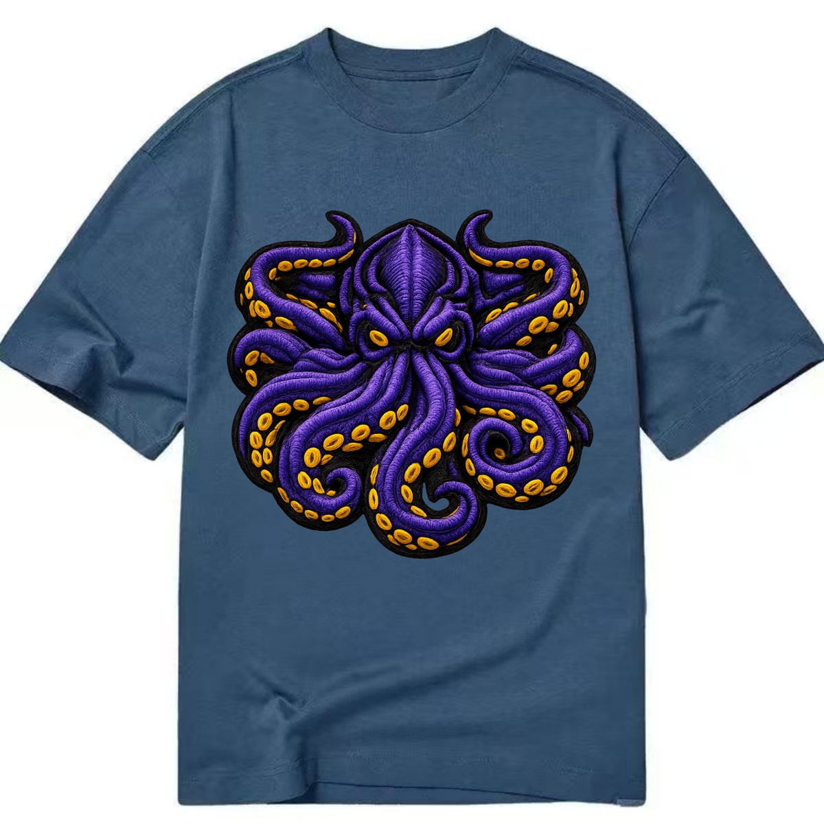 KRAKEN TENTACLES - sea monster in purple and black , deep sea - Classic T-shirt - Twilight Navy(Blue)
