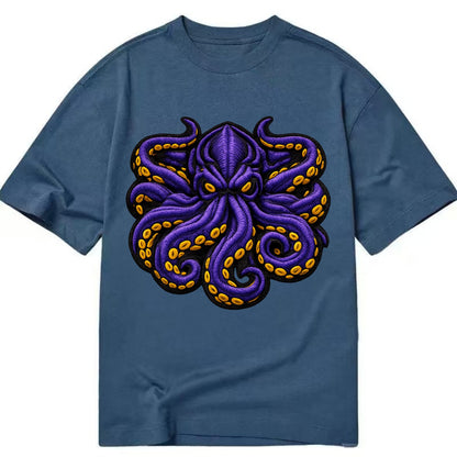 KRAKEN TENTACLES - sea monster in purple and black , deep sea - Classic T-shirt - Twilight Navy(Blue)