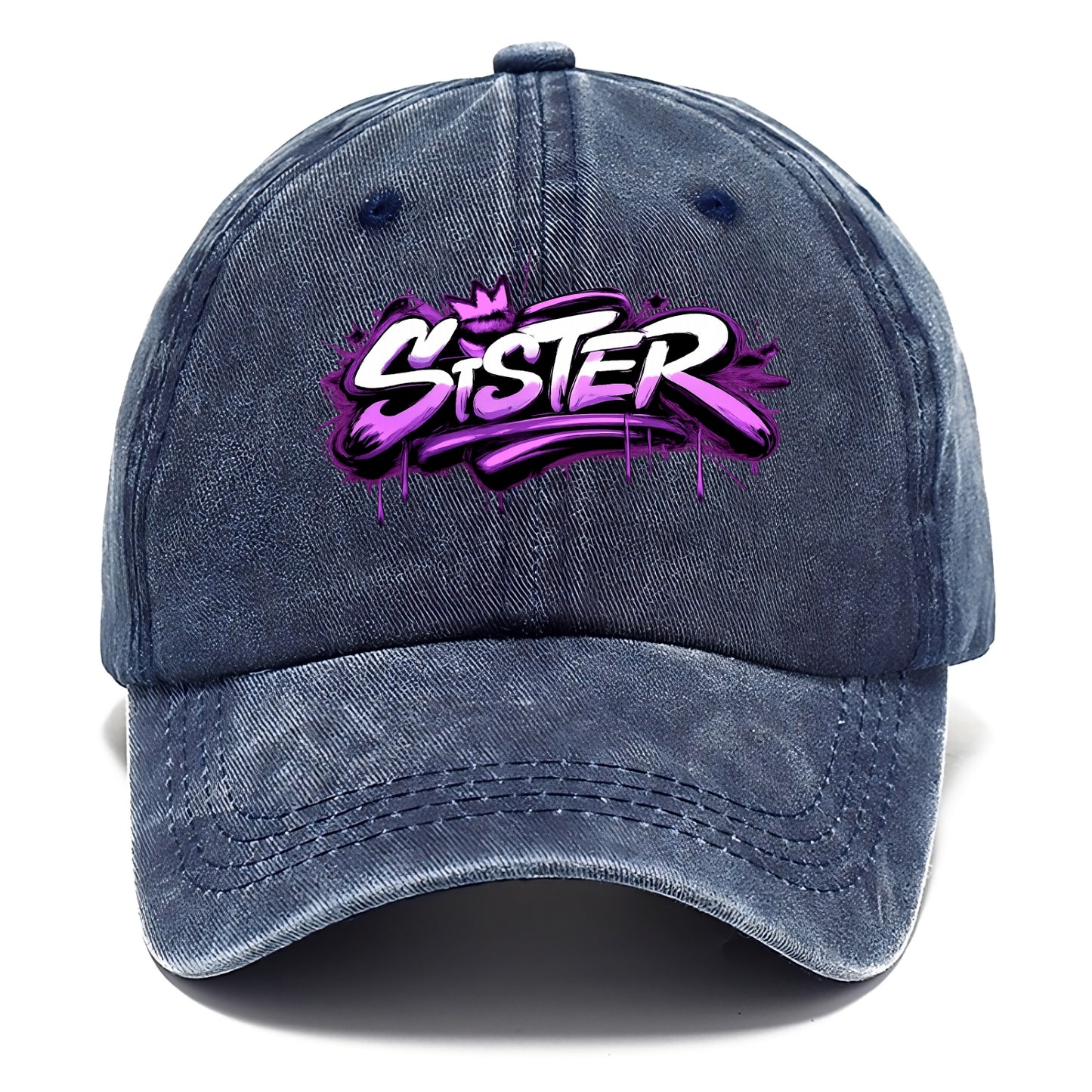 Bold typography design - "SISTER" - female bond, sisterhood - Classic Cap - Twilight Navy(Blue)