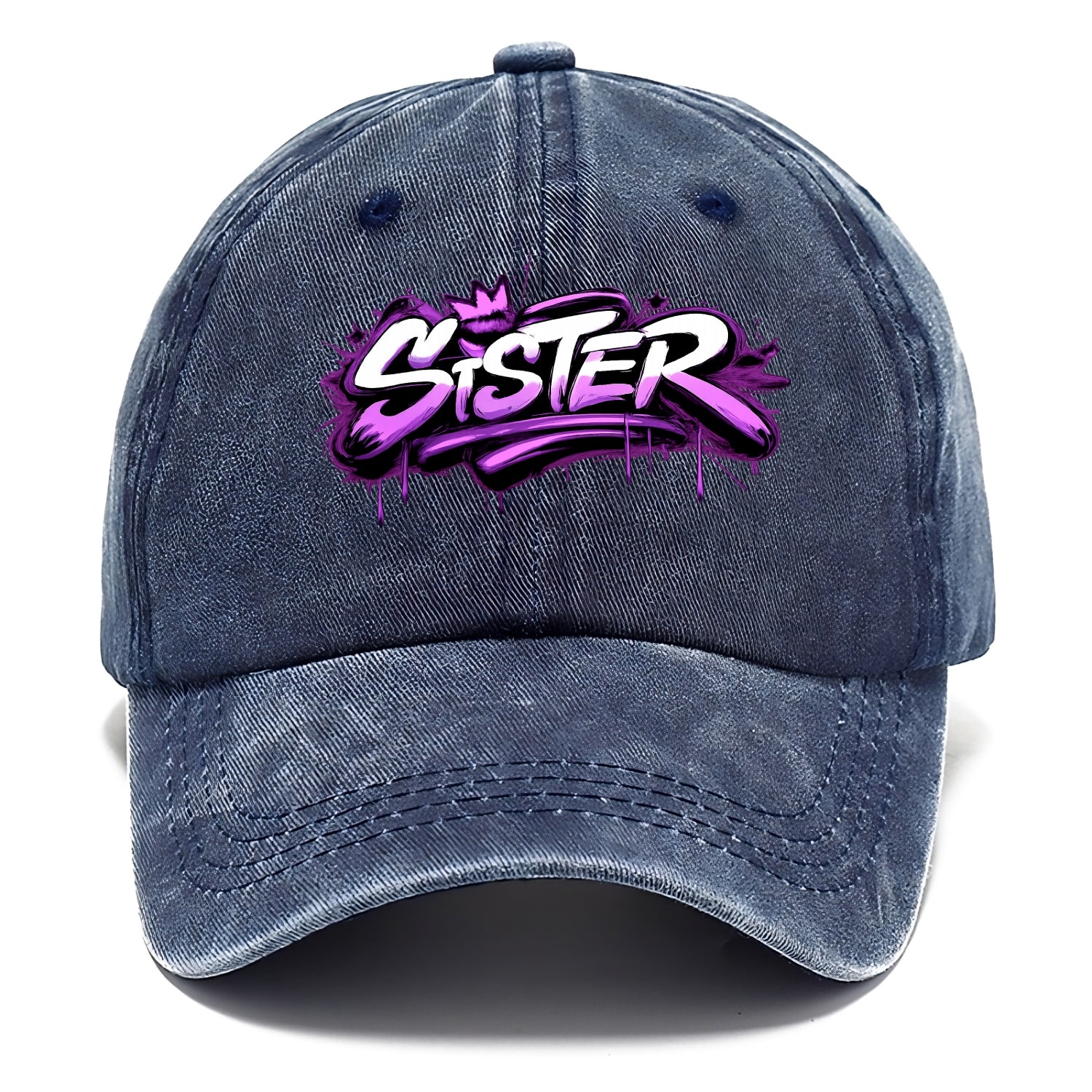Bold typography design - "SISTER" - female bond, sisterhood - Classic Cap - Twilight Navy(Blue)