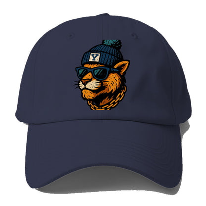 Provo Cougar wearing BYU beanie with Y patch - Baseball Cap For Big Heads - Twilight Navy(Blue)