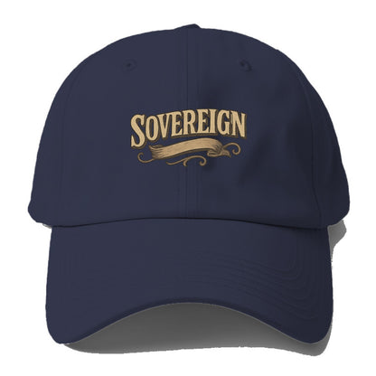 Bold typography design - "SOVEREIGN" - self-ruled, autonomous, in - Baseball Cap For Big Heads - Twilight Navy(Blue)