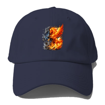 THUNDER FIRE | Horse combining lightning and flame | Electric fire | Storm energy | - Baseball Cap - Twilight Navy(Blue)