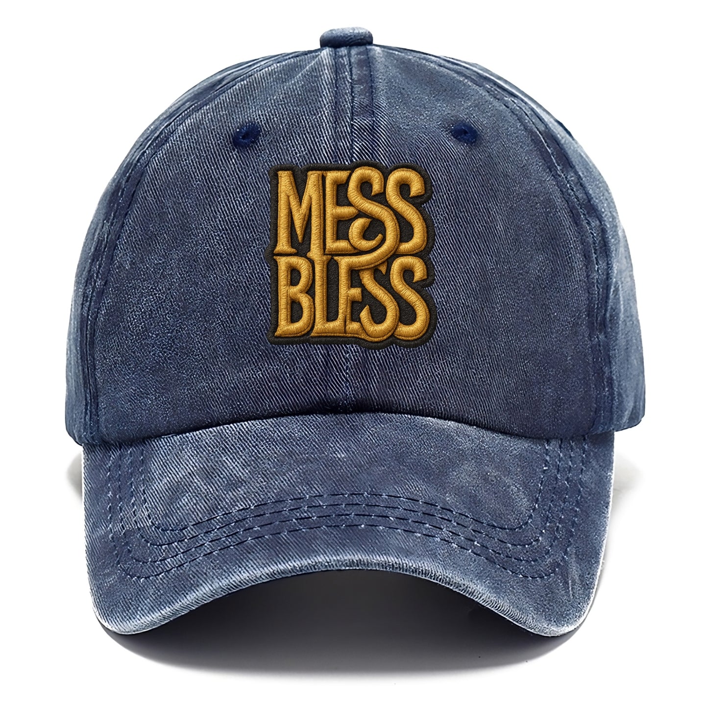MESS;BLESS UP Gold Metallic Visor - Classic Cap - Twilight Navy(Blue)