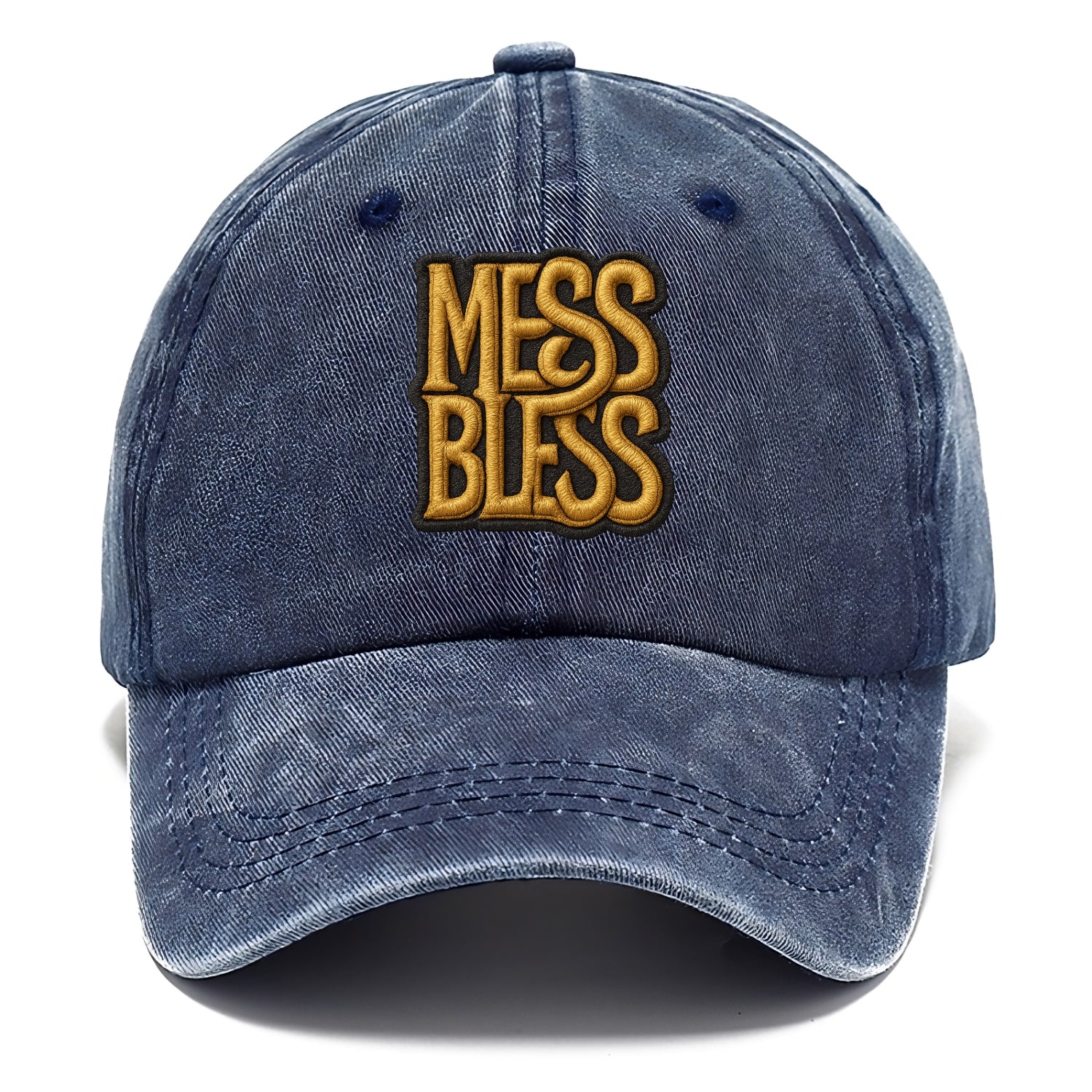 MESS;BLESS UP Gold Metallic Visor - Classic Cap - Twilight Navy(Blue)