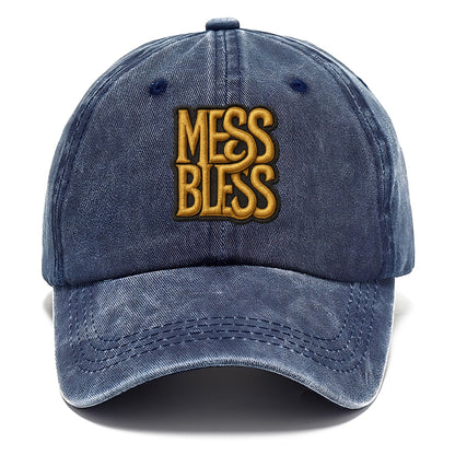 MESS;BLESS UP Gold Metallic Visor - Classic Cap - Twilight Navy(Blue)