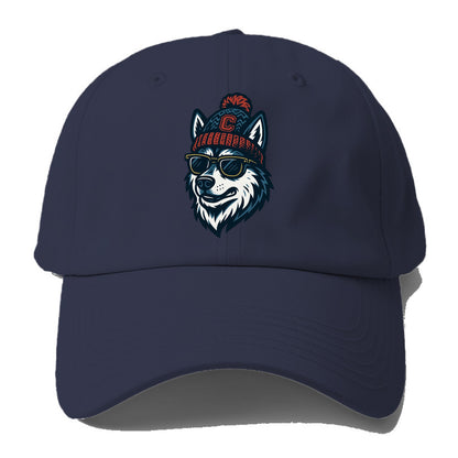Storrs Husky wearing UConn beanie with C patch - Baseball Cap For Big Heads - Twilight Navy(Blue)
