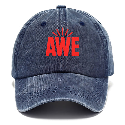Bold typography design - "AWE" - overwhelming wonder - Classic Cap - Twilight Navy(Blue)