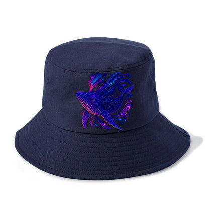 Majestic whale with body composed of galaxy clusters, stellar fins flowing like cosmic - Bucket Hat - Twilight Navy(Blue)