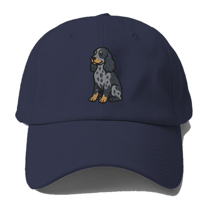 English Cocker Spaniel - Blue roan embroidered sitting pose - Baseball Cap For Big Heads - Twilight Navy(Blue)