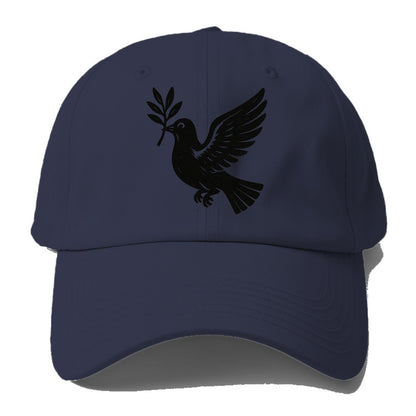 Dove carrying olive branch - peace movement ink painting - Baseball Cap For Big Heads - Twilight Navy(Blue)