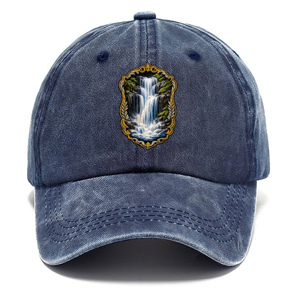 WATERFALL CASCADE - falling water with mist in blue and white , nature wonder - Classic Cap - Twilight Navy(Blue)