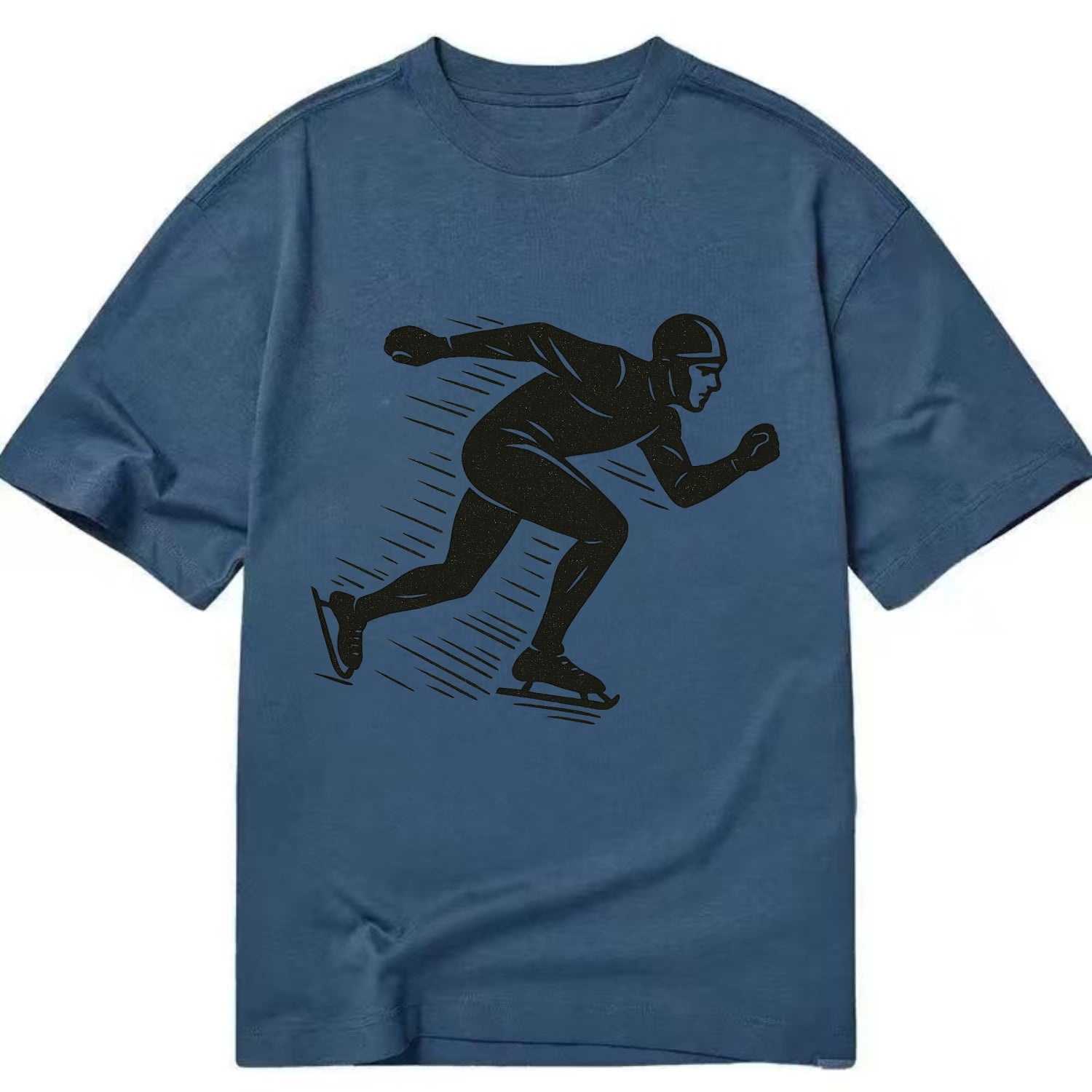 Speed skater in racing crouch - Classic T-shirt - Twilight Navy(Blue)