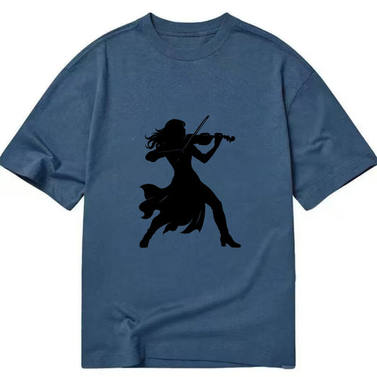 Violinist performing dramatic pose - Classic T-shirt - Twilight Navy(Blue)