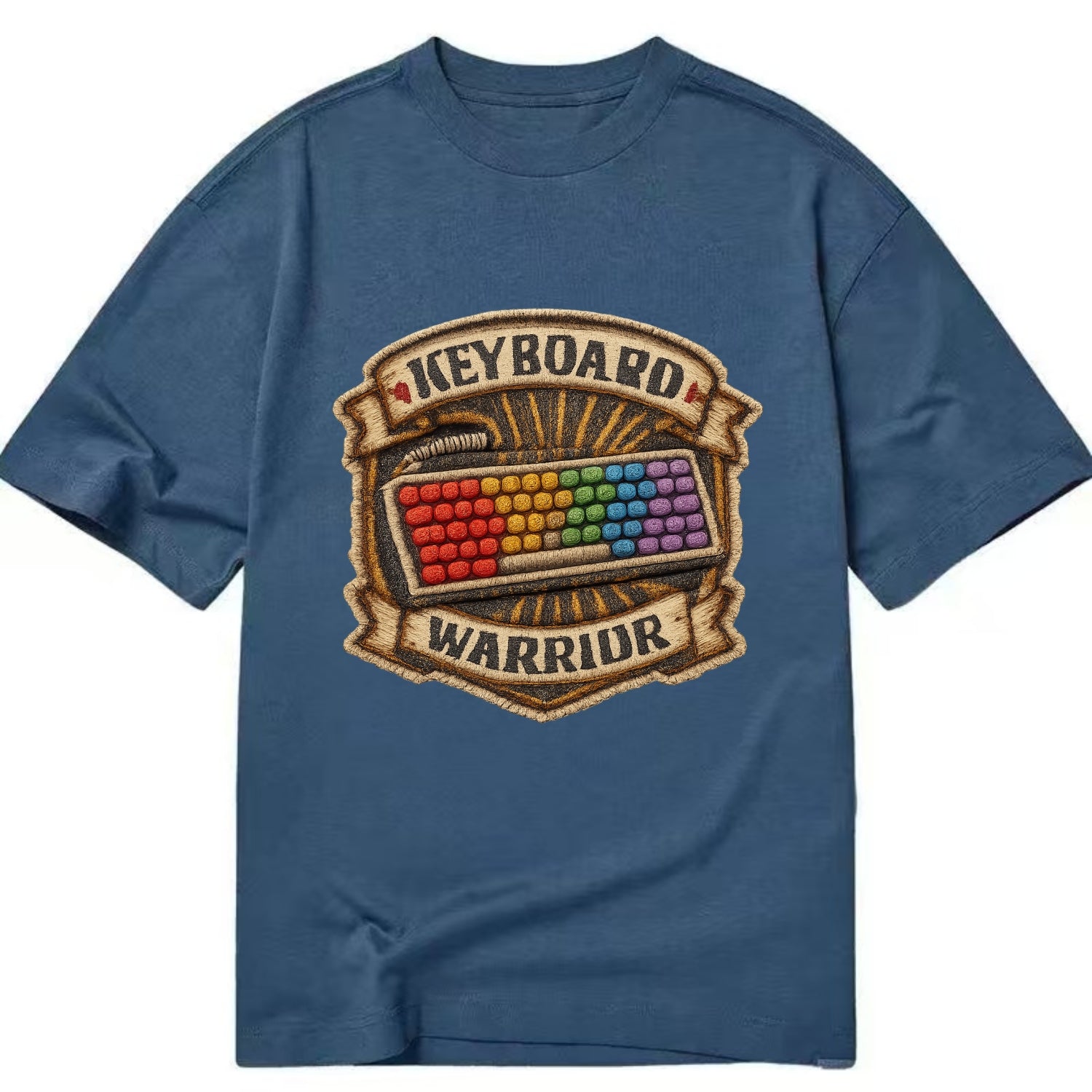 KEYBOARD WARRIOR - mechanical keyboard in RGB rainbow , PC master race - Classic T-shirt - Twilight Navy(Blue)