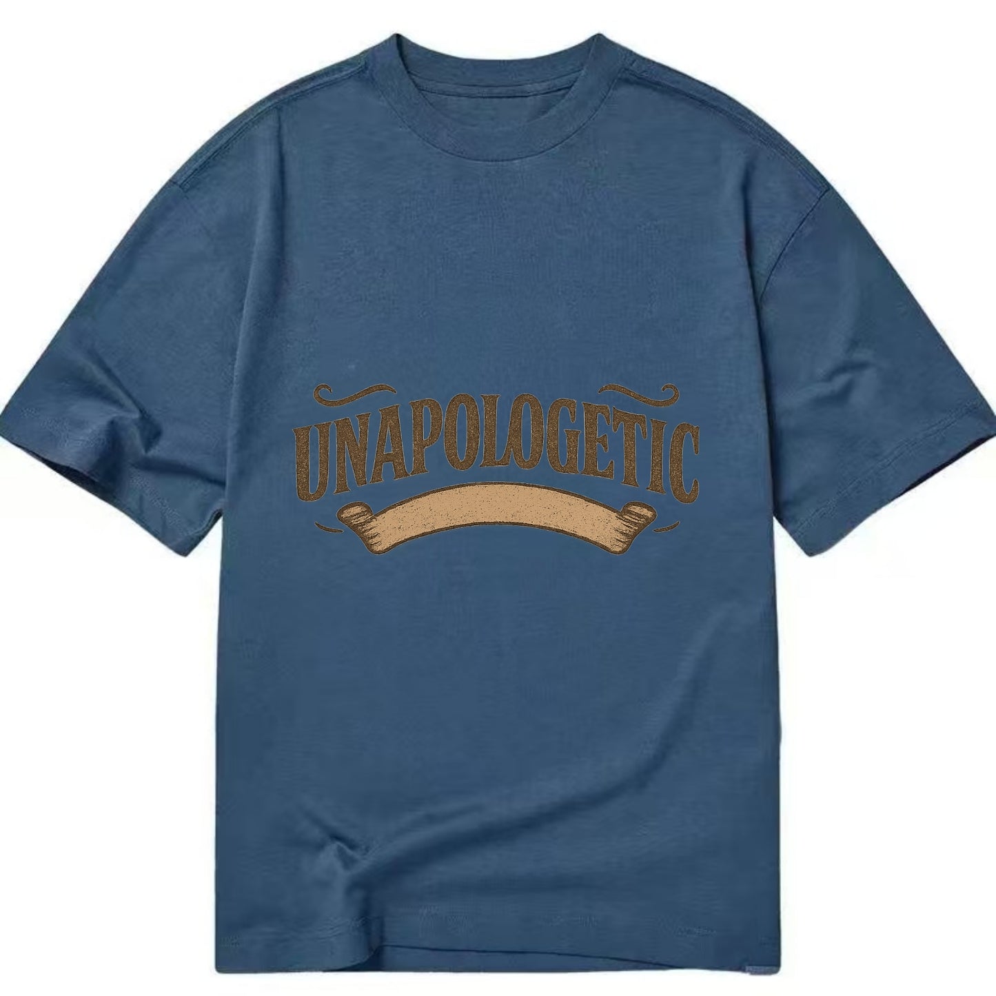 Bold typography design - "UNAPOLOGETIC" - no regrets, owning it - Classic T-shirt - Twilight Navy(Blue)